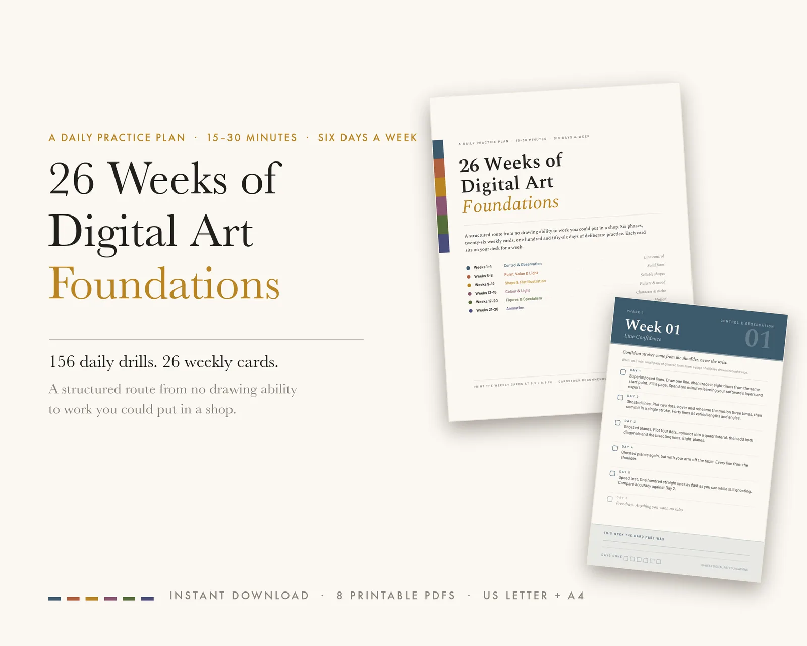 26 Weeks of Digital Art Foundations — printable preview