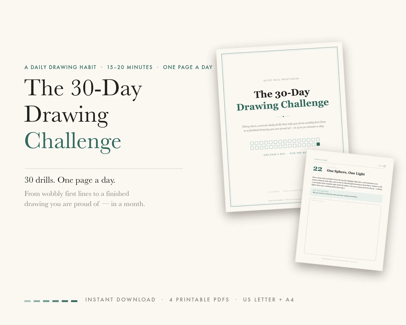 The 30-Day Drawing Challenge — printable preview