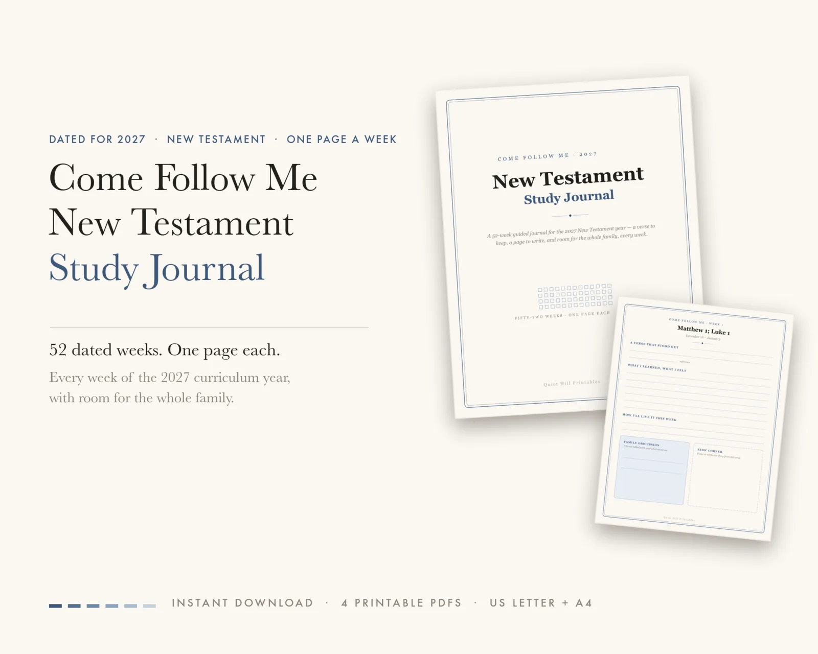 Come Follow Me 2027 New Testament Study Journal — printable preview